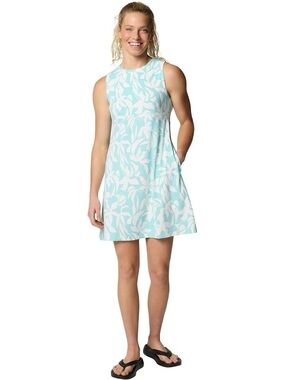 Columbia PFG Freezer Tank Dress Women’s 2X Floral Pockets UPF 50